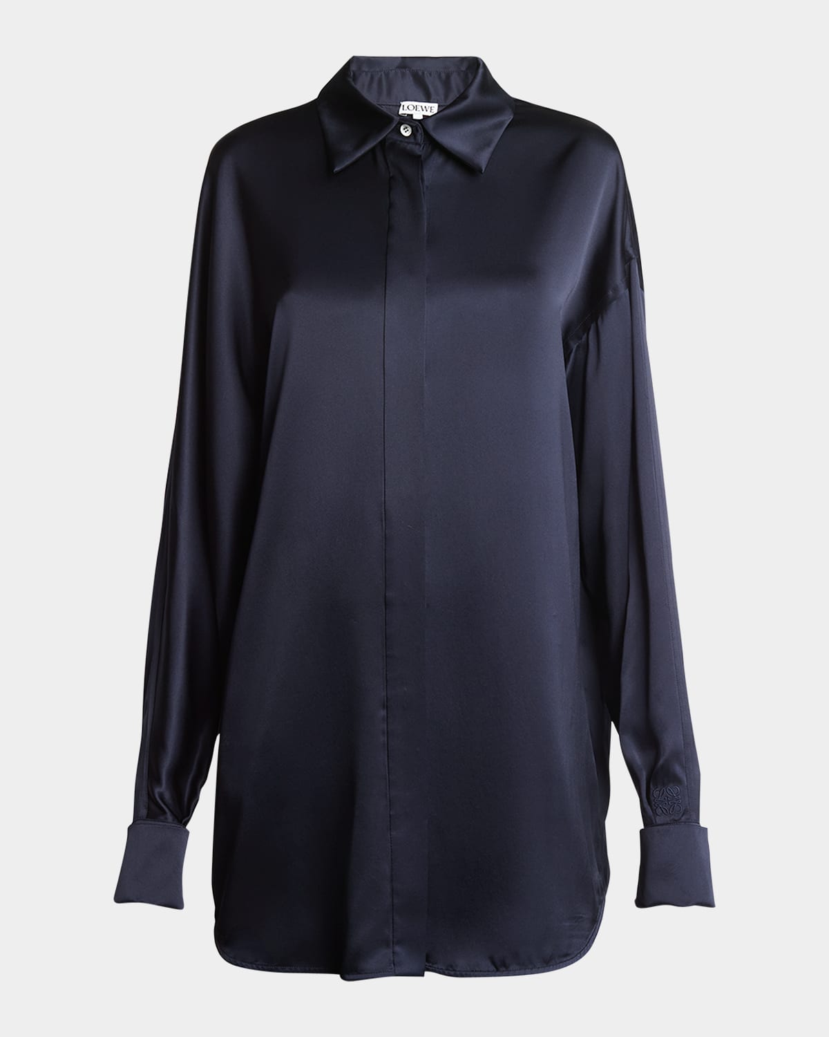 LOEWE OVERSIZED SILK BUTTON-DOWN SHIRT 