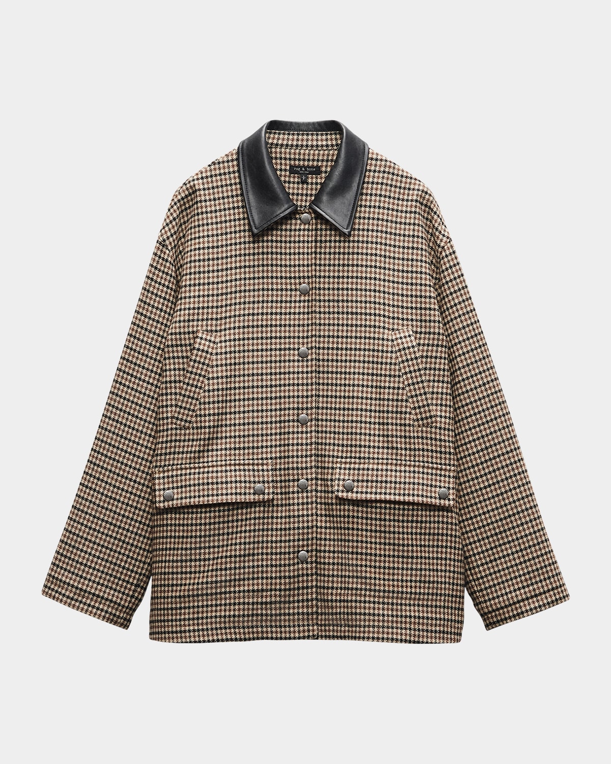 Rag & Bone Cassidy Italian Houndstooth Jacket In Tan Multi