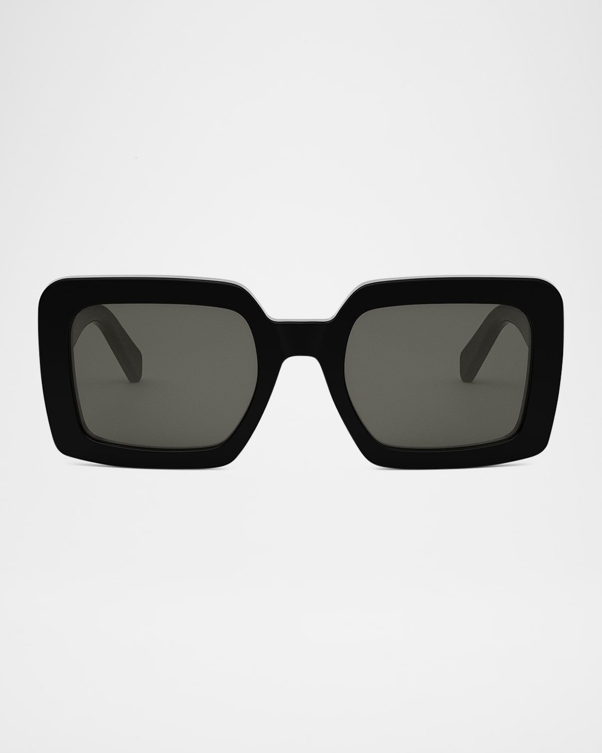 Celine Triomphe 56mm Square Sunglasses In Shiny Black