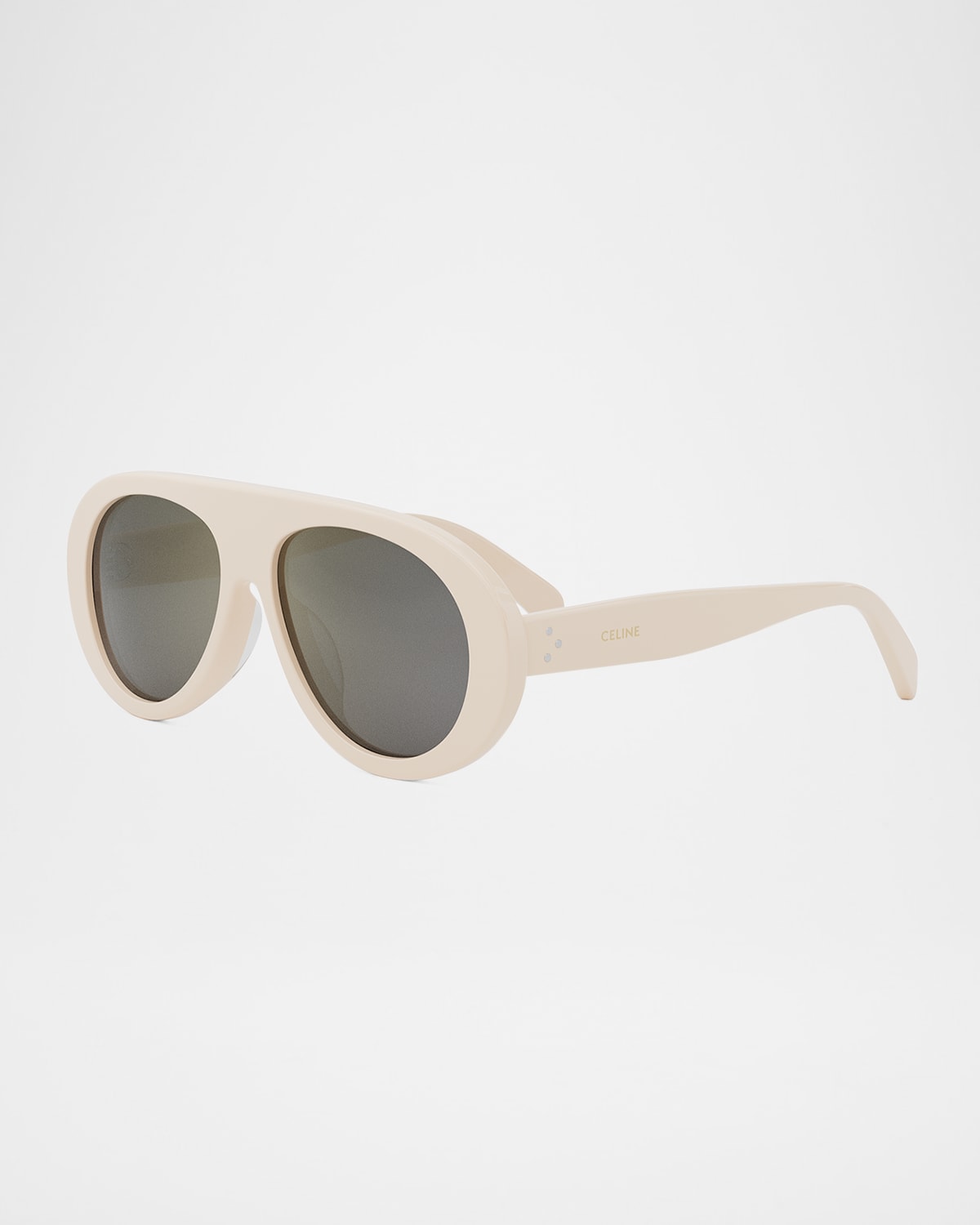Celine Apres Ski Acetate Aviator Sunglasses In Ivory Smoke Mirror ModeSens