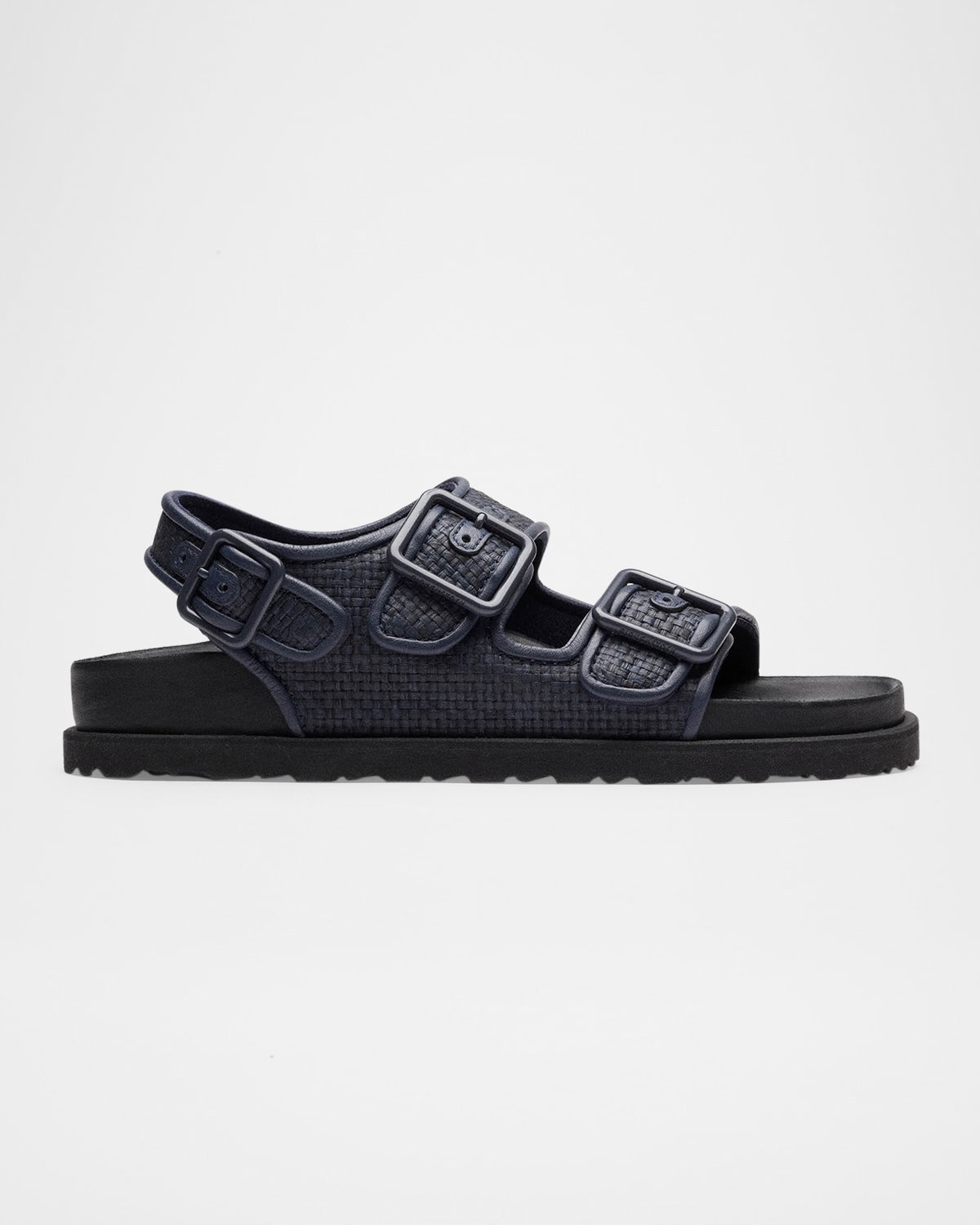 1774 BIRKENSTOCK MILANO RAFFIA DUAL-BUCKLE SLINGBACK SANDALS 