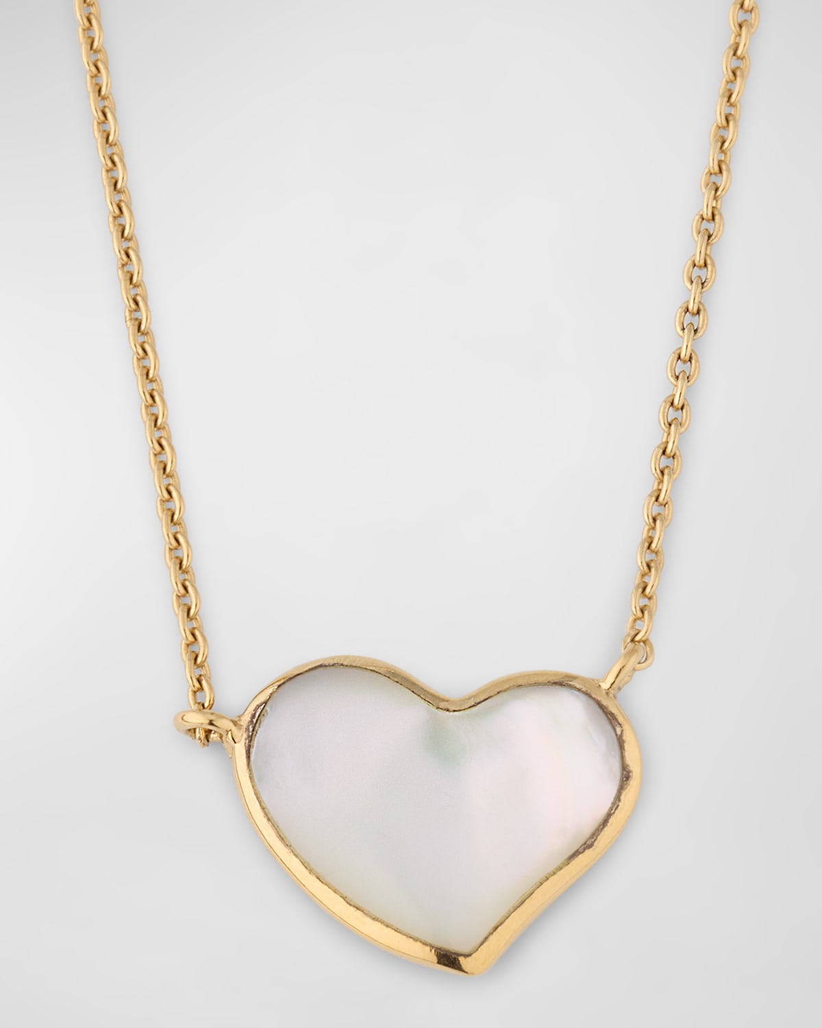 Single Heart Gemstone Pendant Necklace, 18"L