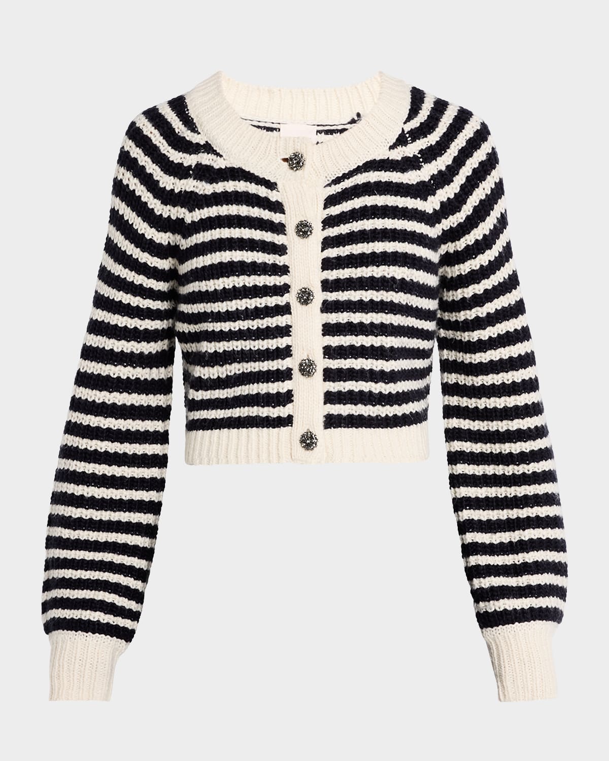 Cinq À Sept Millie Stripe Cardigan In Ivorynavy