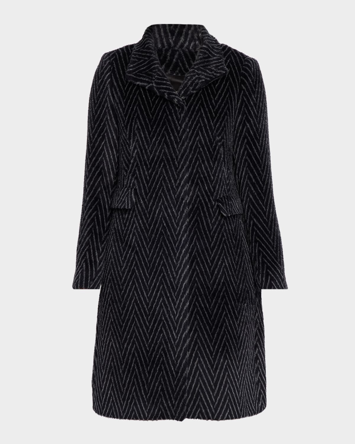 CHIARULLI Feronia Chevron Wool One-Button Coat