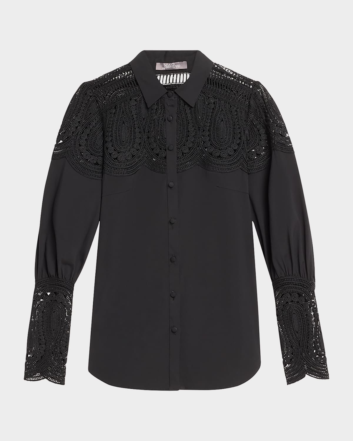 Embroidered Button-Down Top