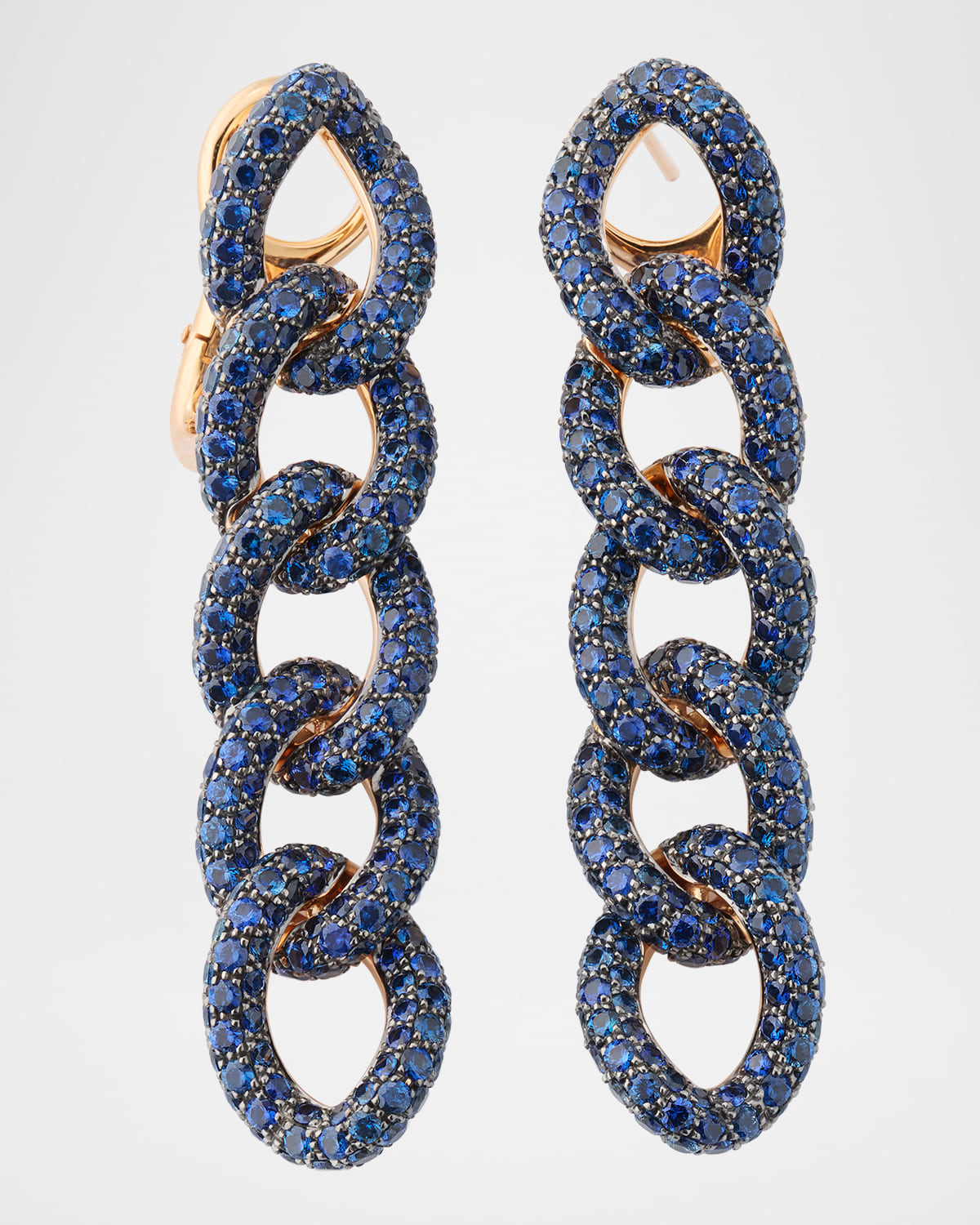 Pomellato Catene 18K Rose Gold Sapphire Earrings
