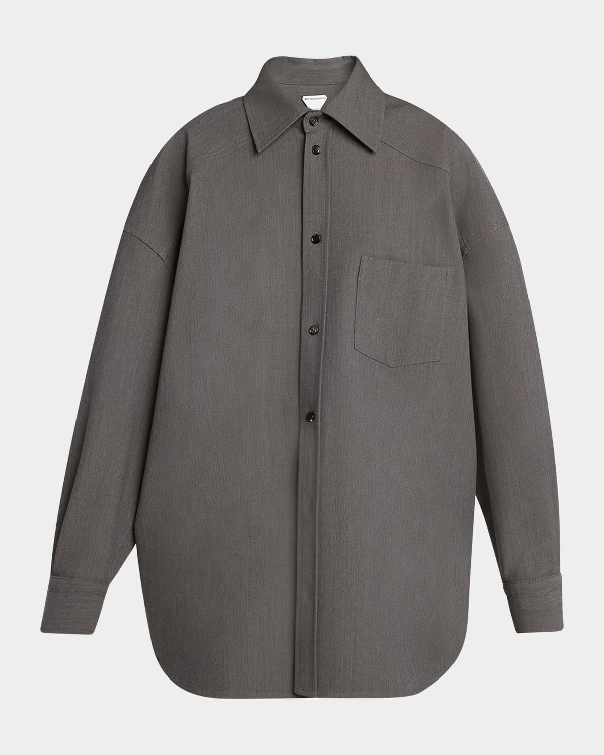 Bottega Veneta Wool-blend Buttoned Shirt In Graphite