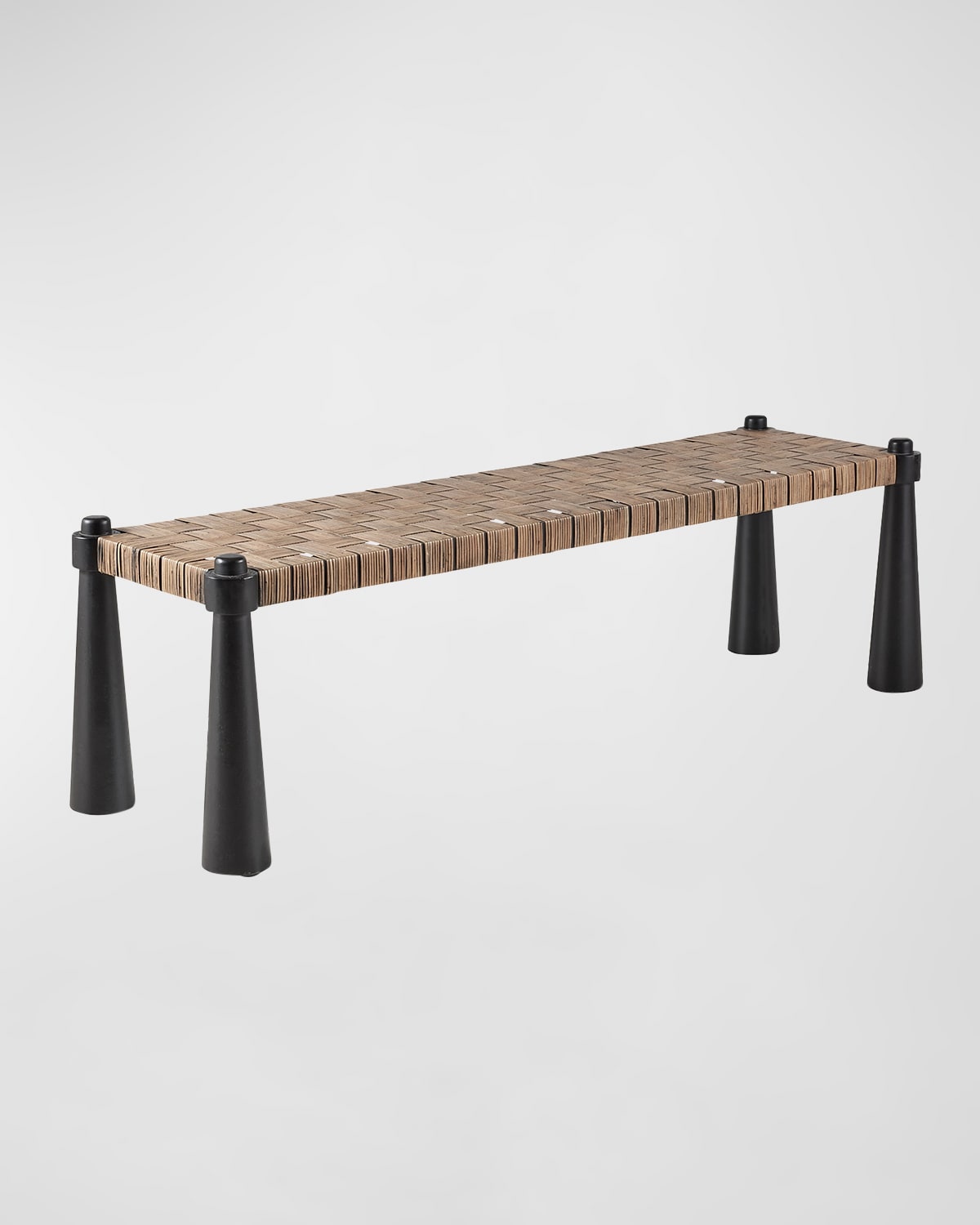 Arteriors Solange Rattan Bench, 58.5" In Tobacco Wash