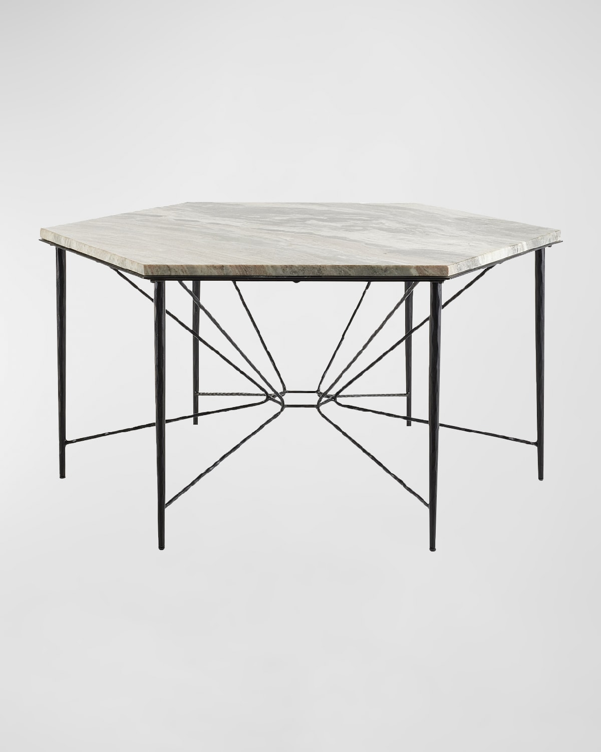 Arteriors Estrella Hexagonal Dining Table, 62.5" In Gray, Black