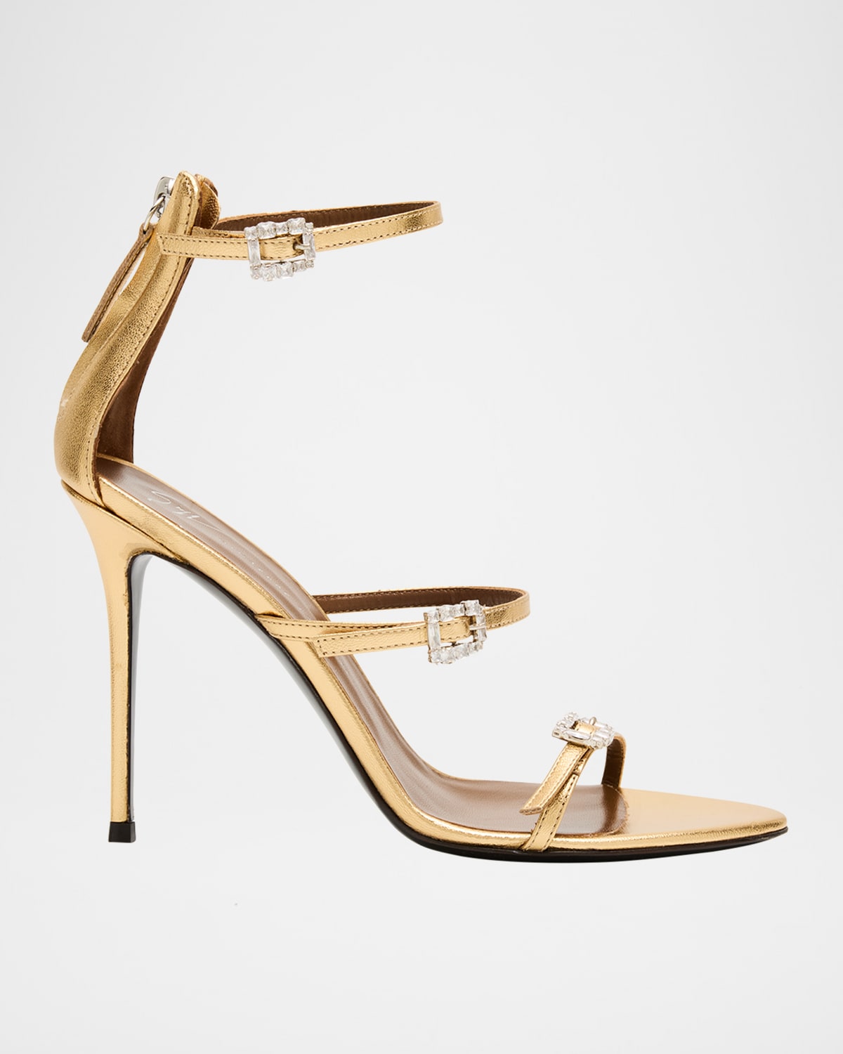 Giuseppe Zanotti Metallic Leather Ankle-strap Sandals In Multi