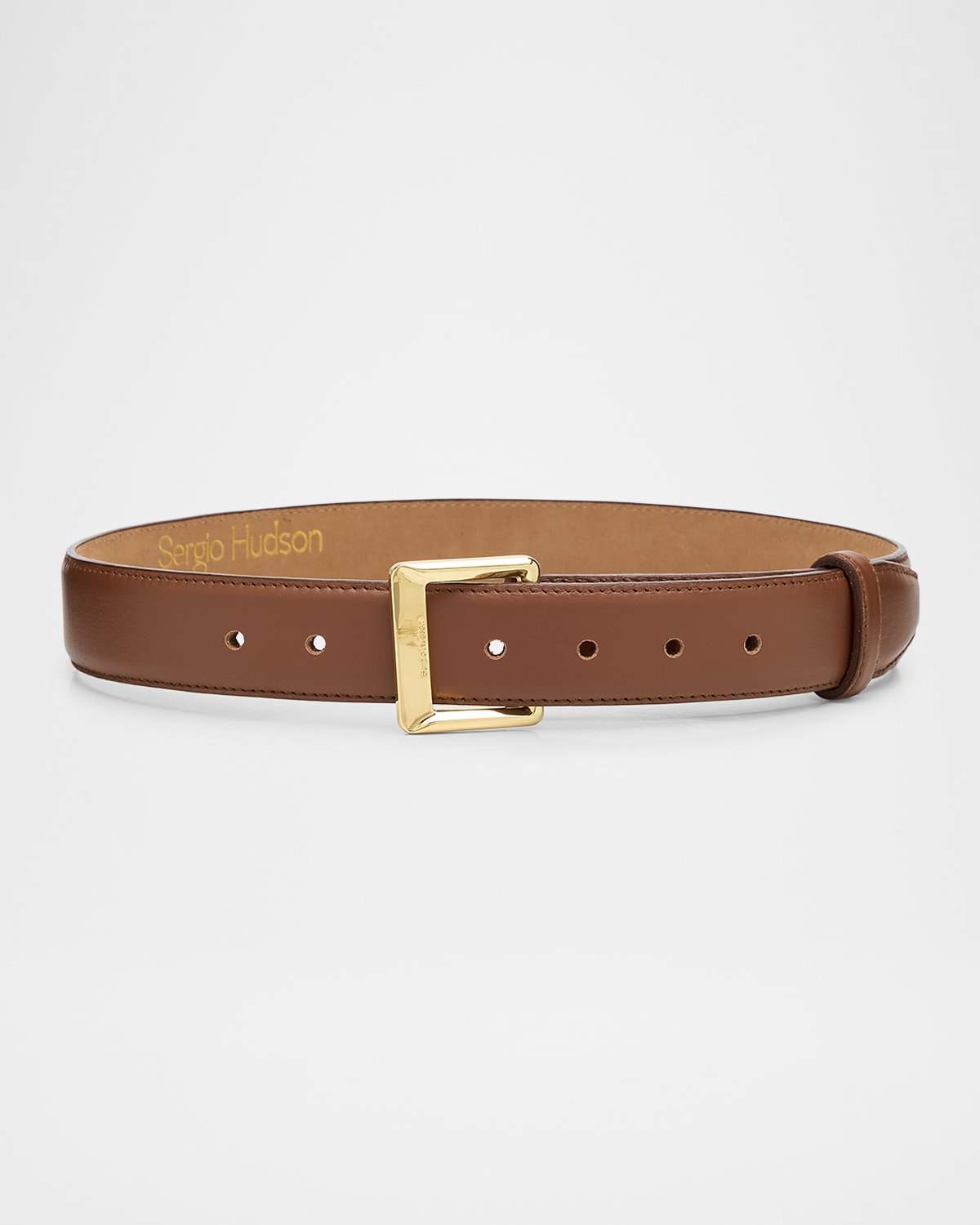 Square Buckle Leather Belt