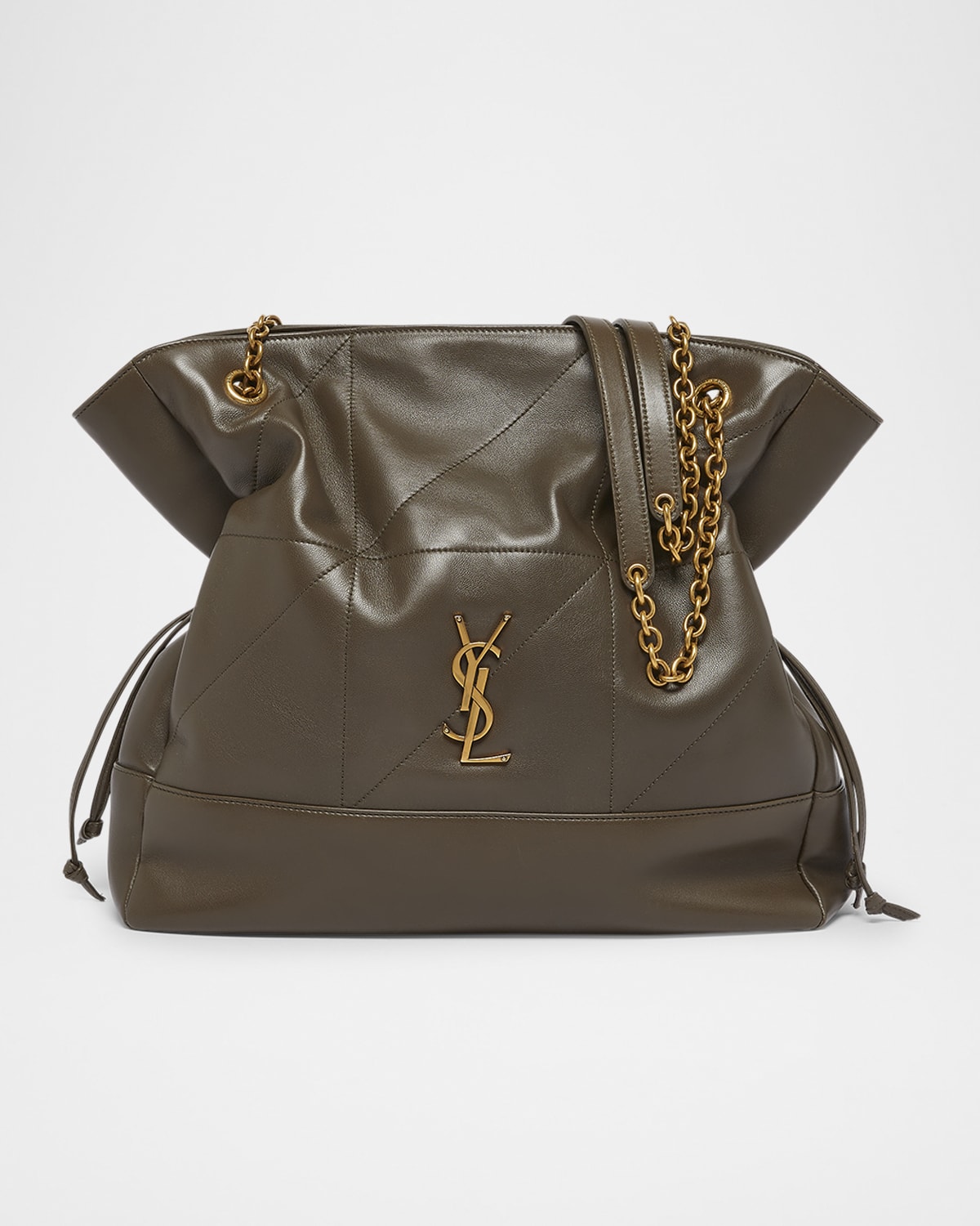 Saint Laurent Jamie 4.3 Shopping Tote Bag In Quilted Leather In Light Musk