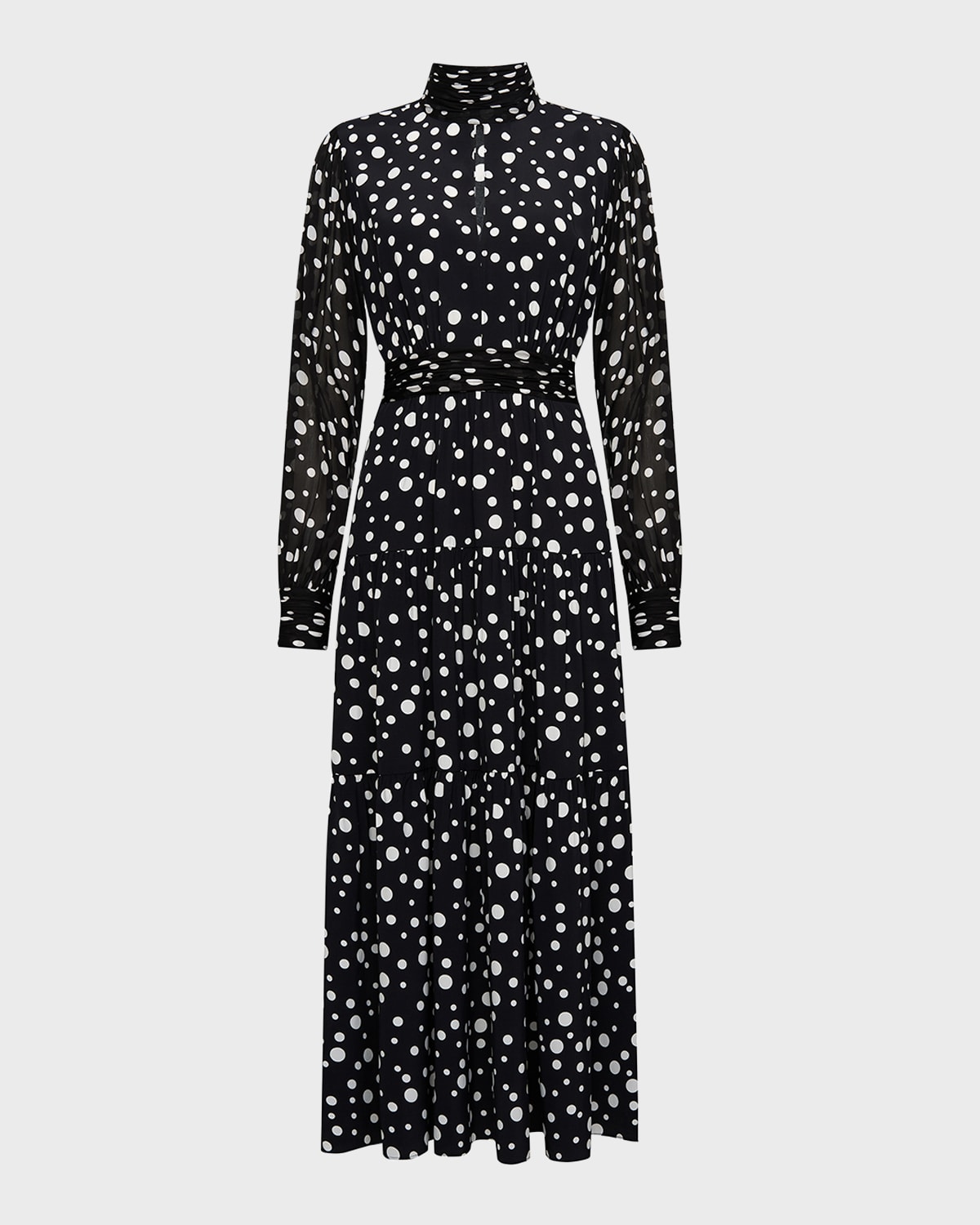 Diane Von Furstenberg Sai Tiered Polka-dot Midi Dress In Spot Light