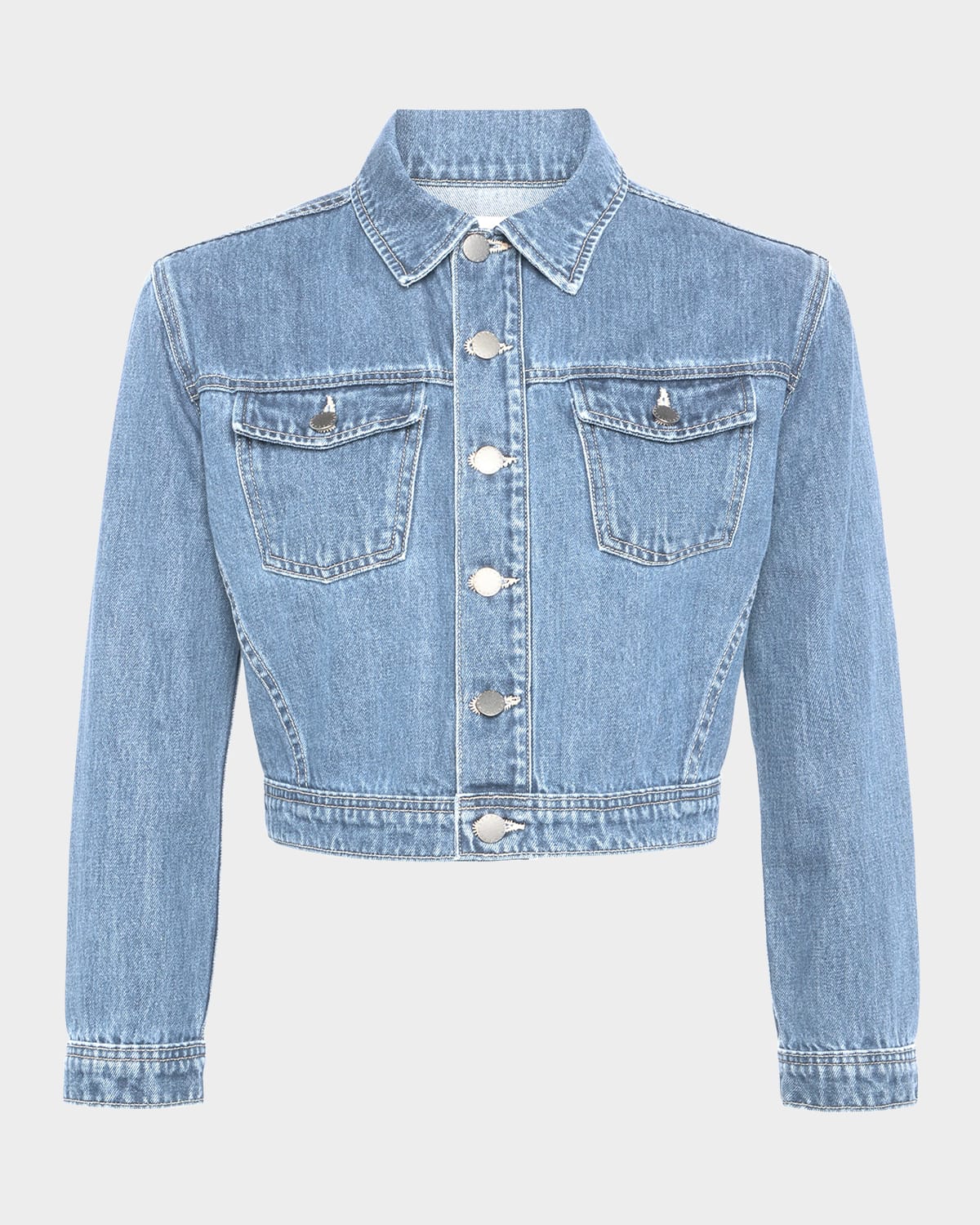 Kris Button-Front Denim Mini Skir
