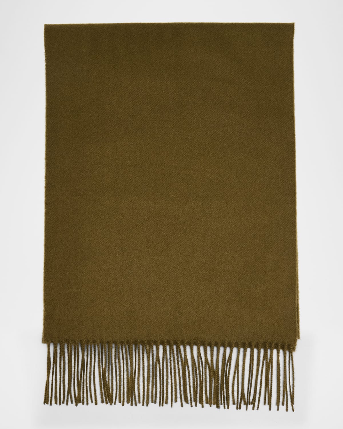 Johnstons Of Elgin Fringe Cashmere Scarf In Olive