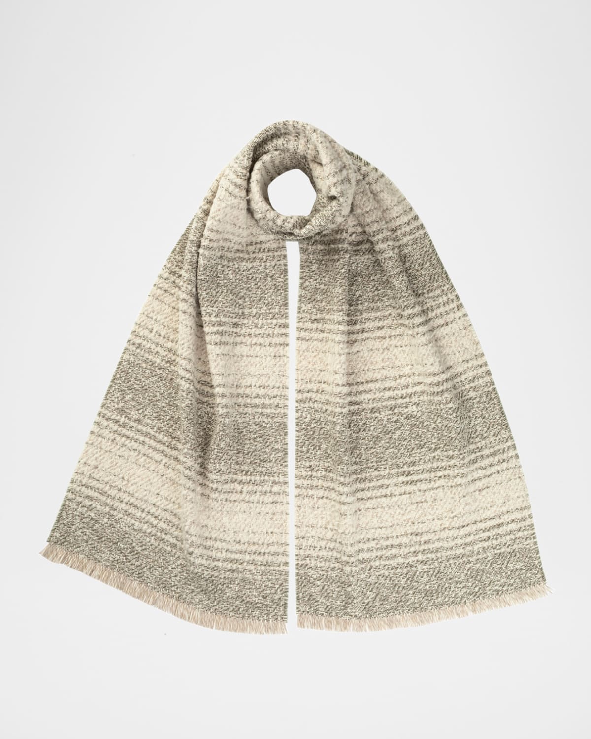 Johnstons Of Elgin Boucle Ombre Cashmere-blend Scarf In Neutral