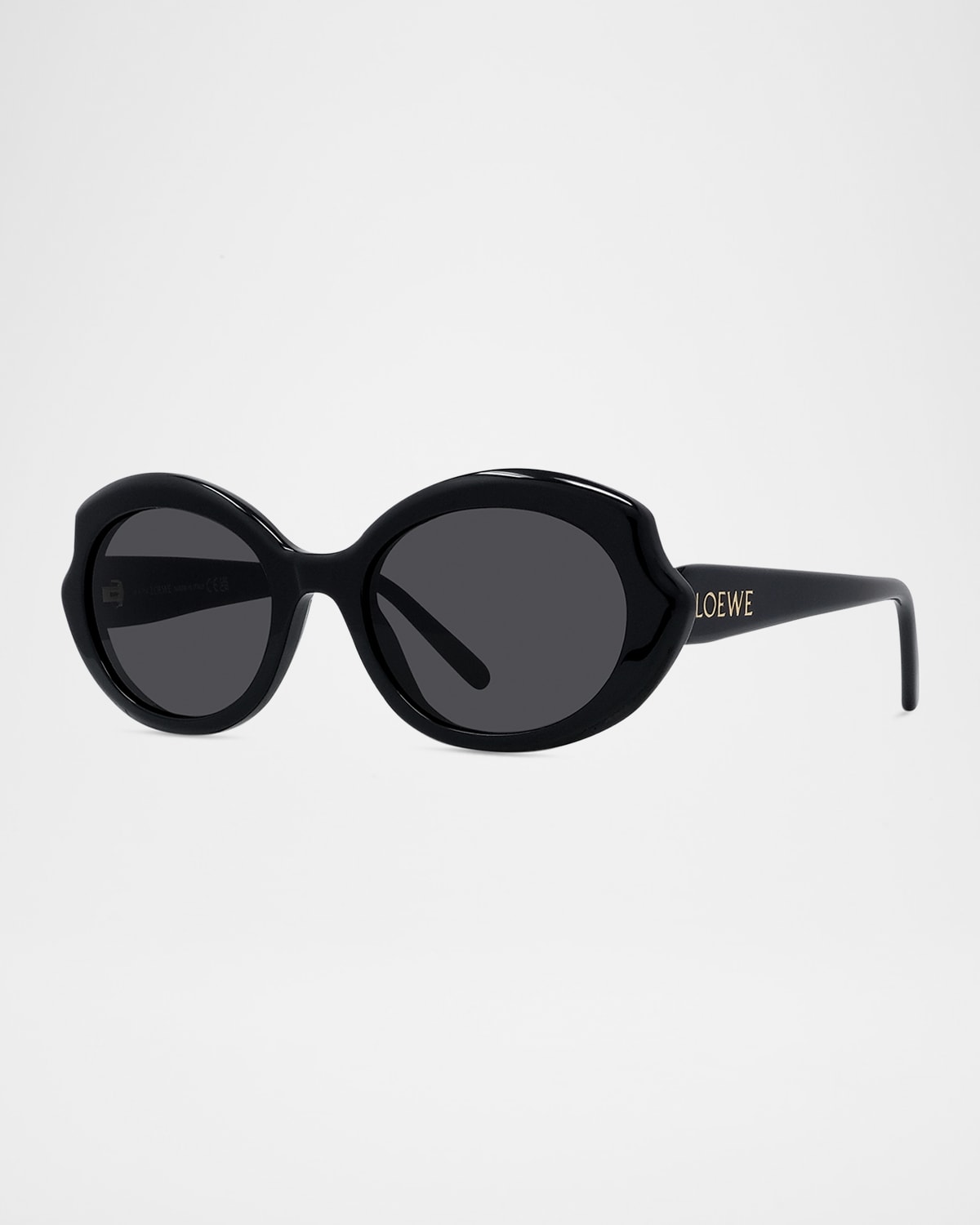 Loewe Grey Oval Ladies Sunglasses Lw40147i 01a 54 In Shiny Black