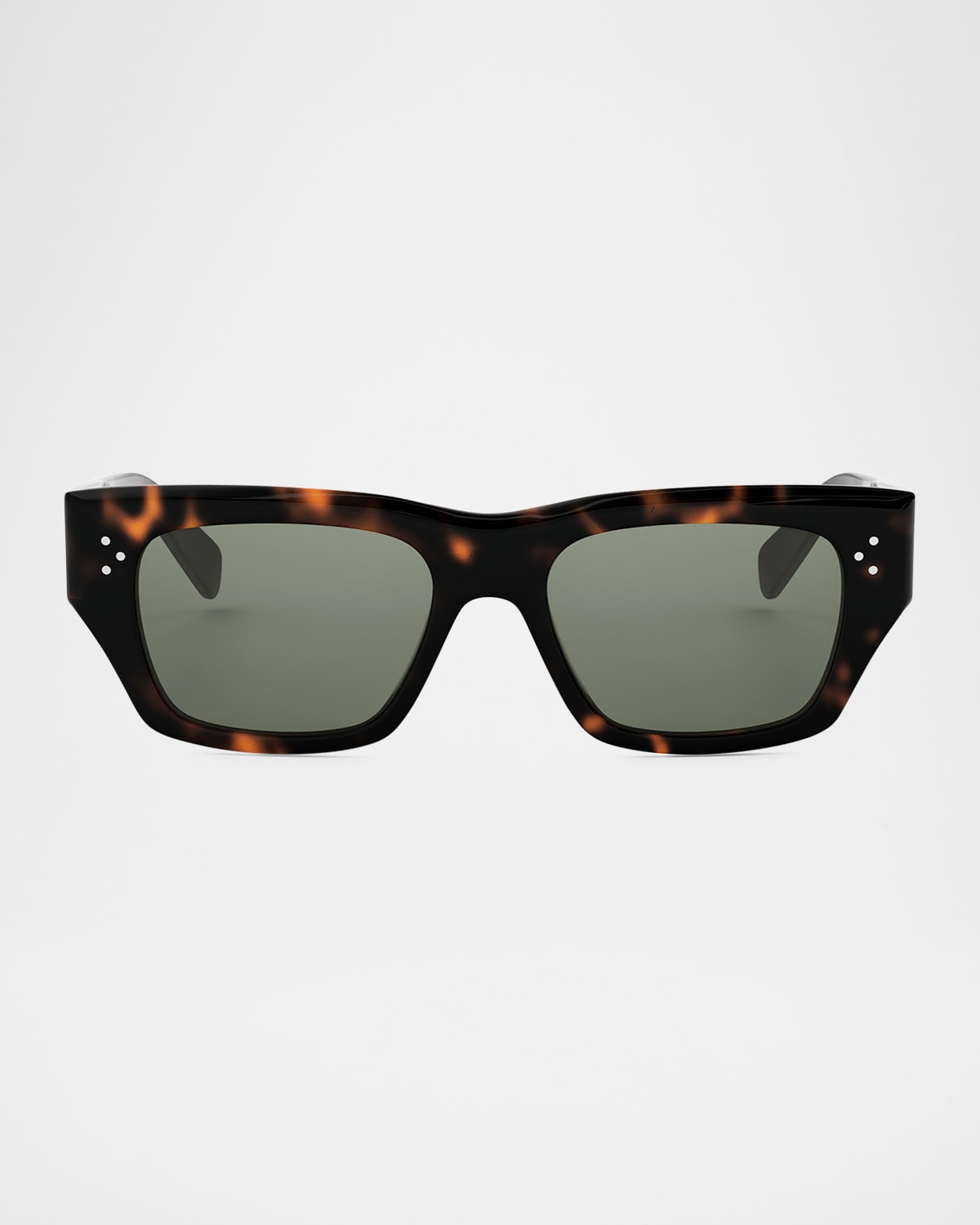 Celine Men's Bold 3 Dots Sunglasses In Dark Havana Green