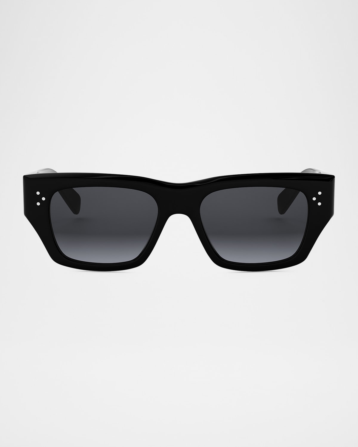 Celine Men's Bold 3 Dots Sunglasses In Shiny Black Gradient Smoke
