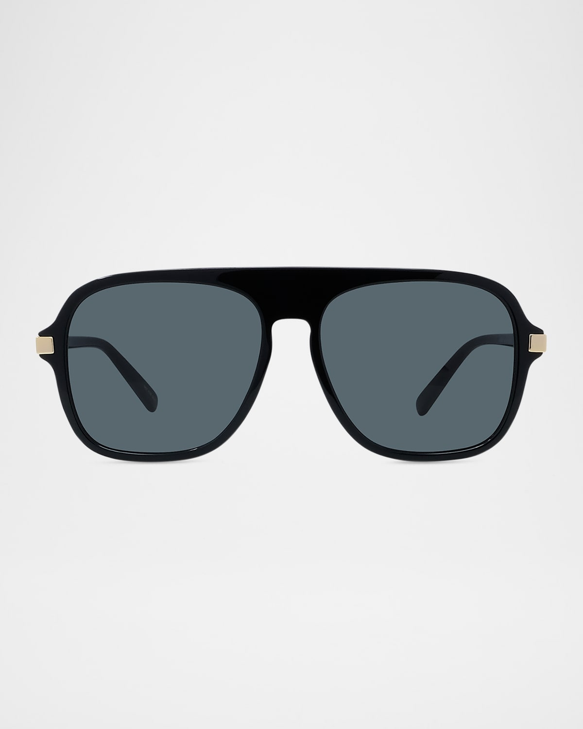 Shop Stella Mccartney Acetate & Nylon Aviator Sunglasses In Sblksmk