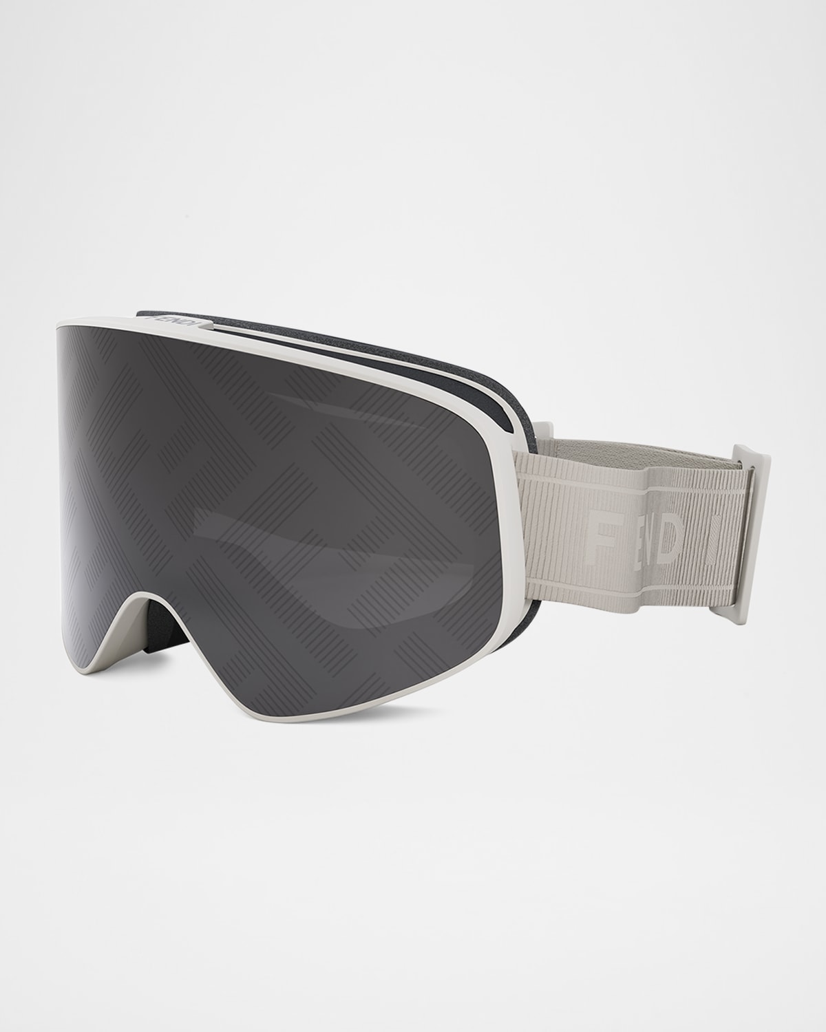 Fendi Ff-monogram Logo Ski Mask In Greyother Smoke Mirror