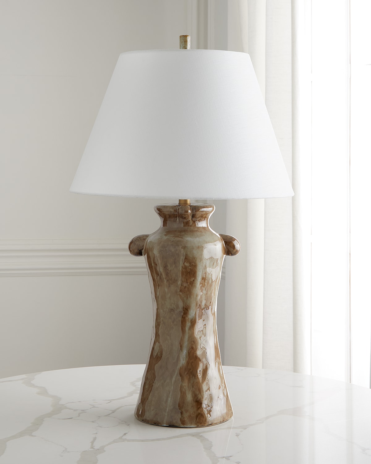 Jamie Young Reactive 32" Ceramic Table Lamp In Caramel