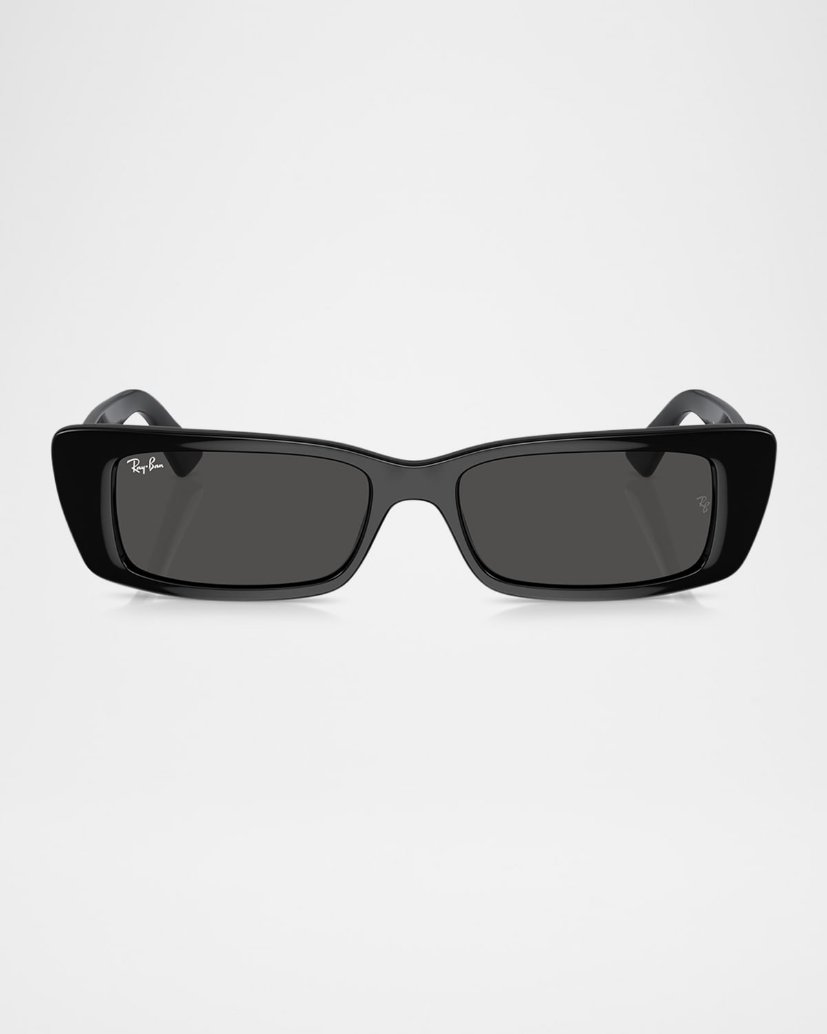 Ray Ban Plastic Rectangular Sunglasses, 54mm In Black