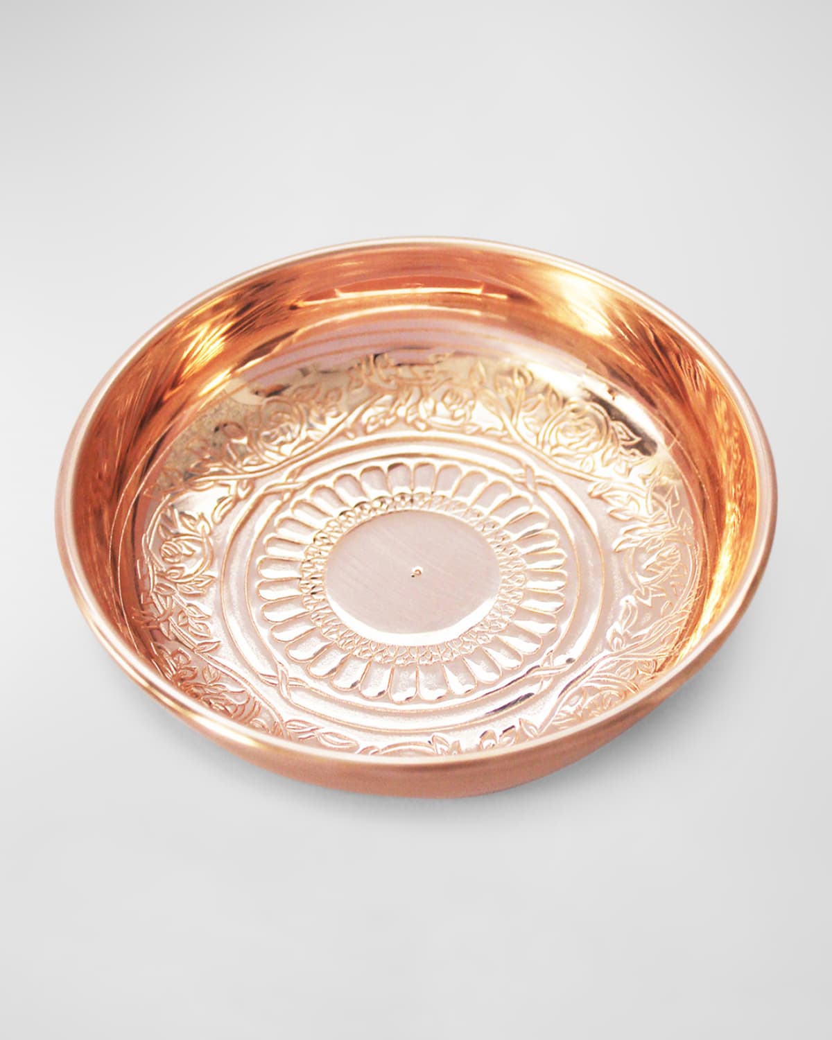 Coppermill Kitchen Vintage Inspired Copper Ring Dish In Rosette Pattern