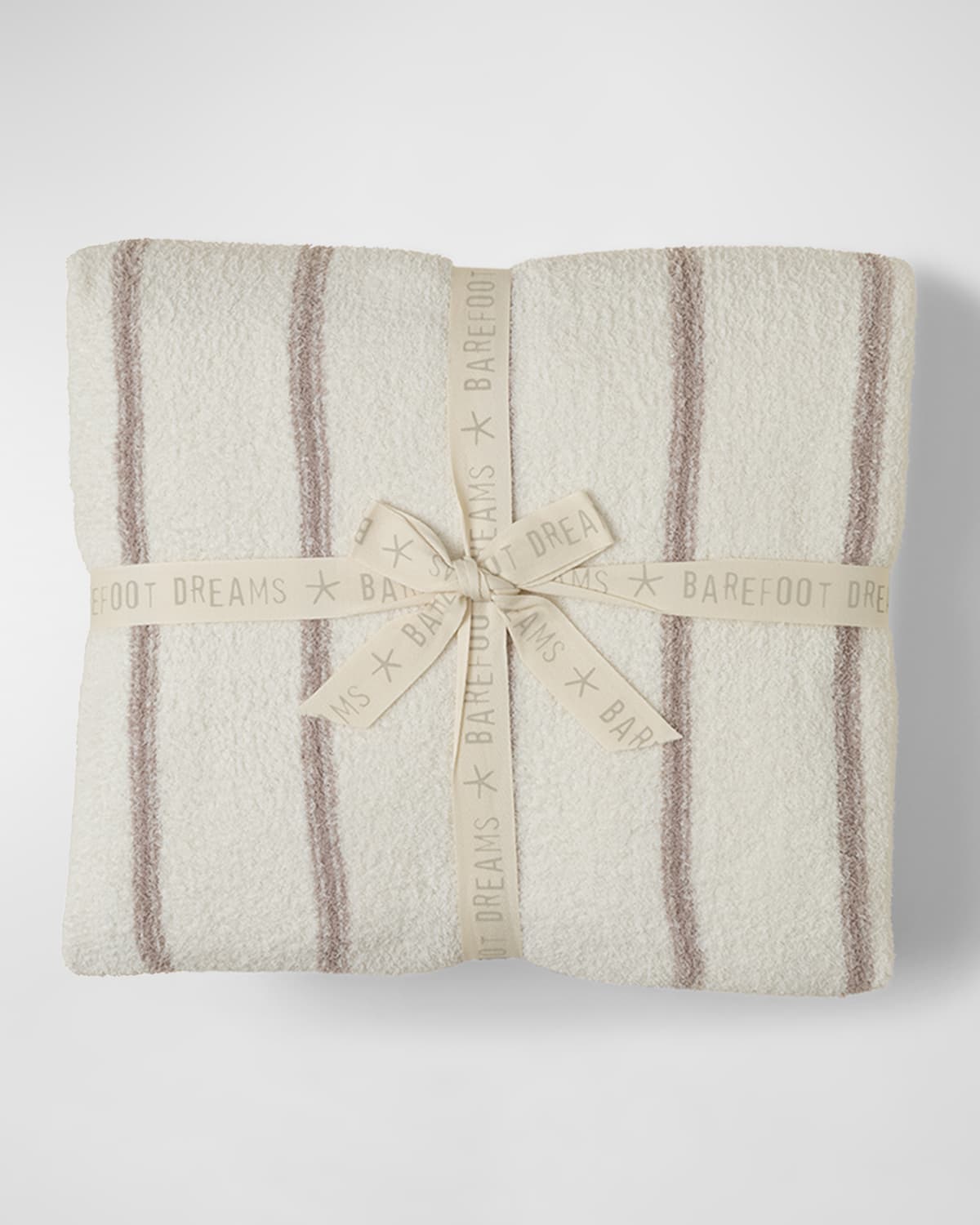 Barefoot Dreams Cozychic Pinstripe King Bed Blanket In Pearl-taupe
