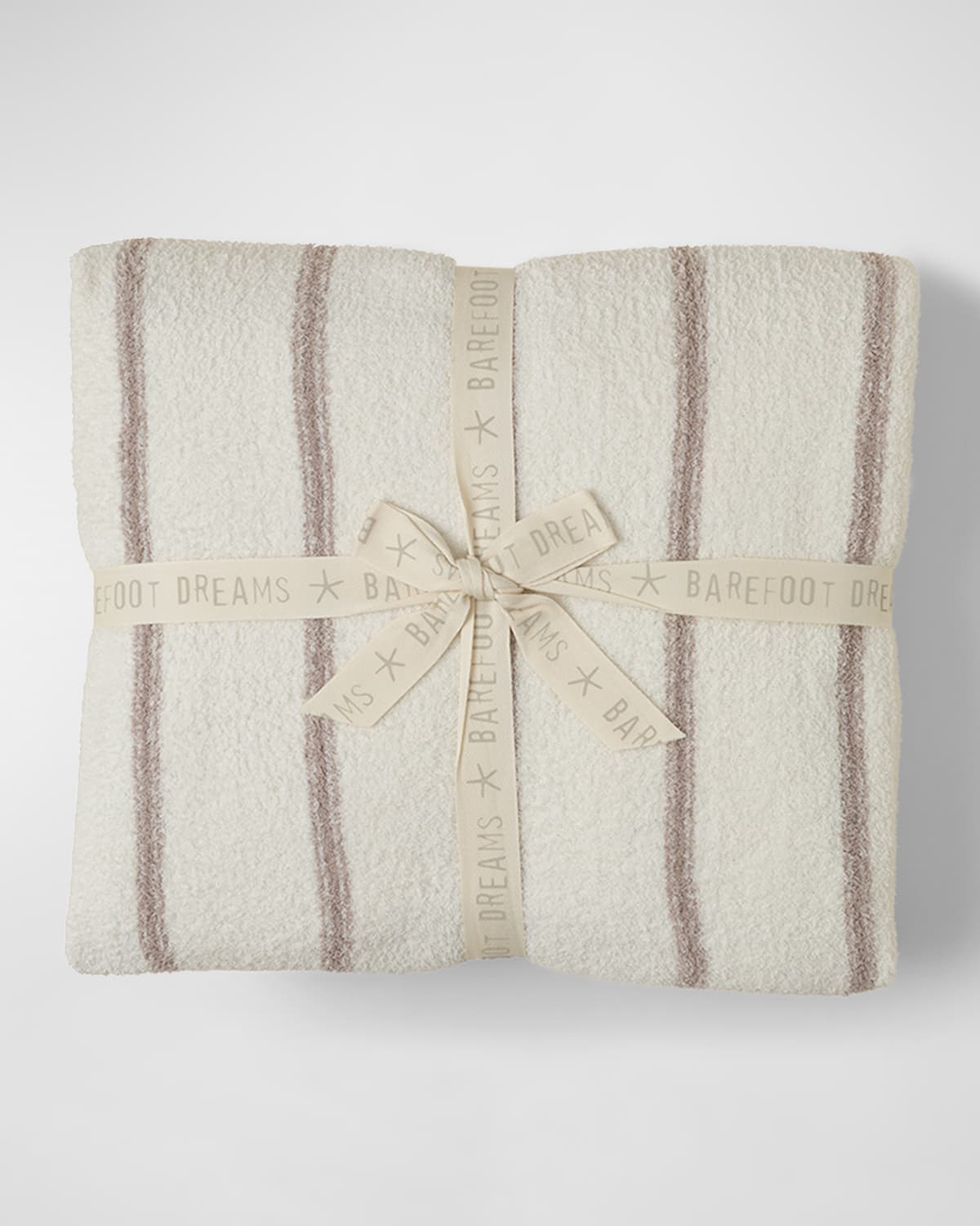 Barefoot Dreams Cozychic Pinstripe King Bed Blanket In Pearl-taupe