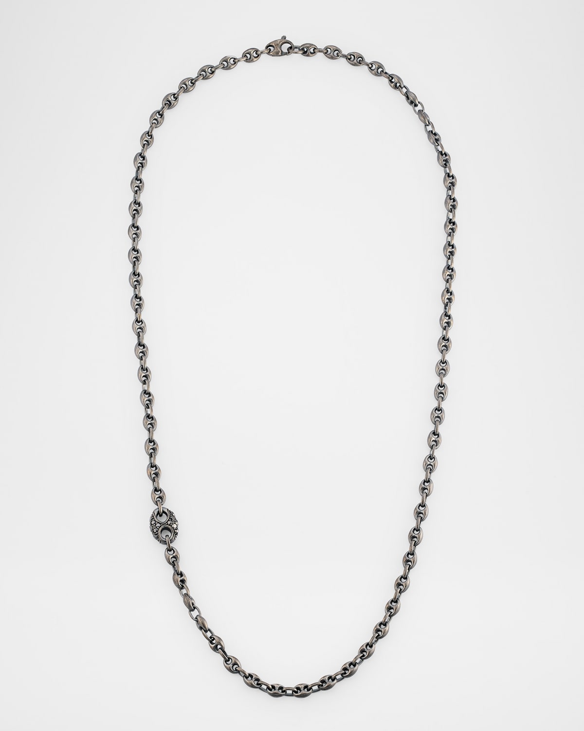 ULYSSES Oxidized Silver and Black Diamond Necklace