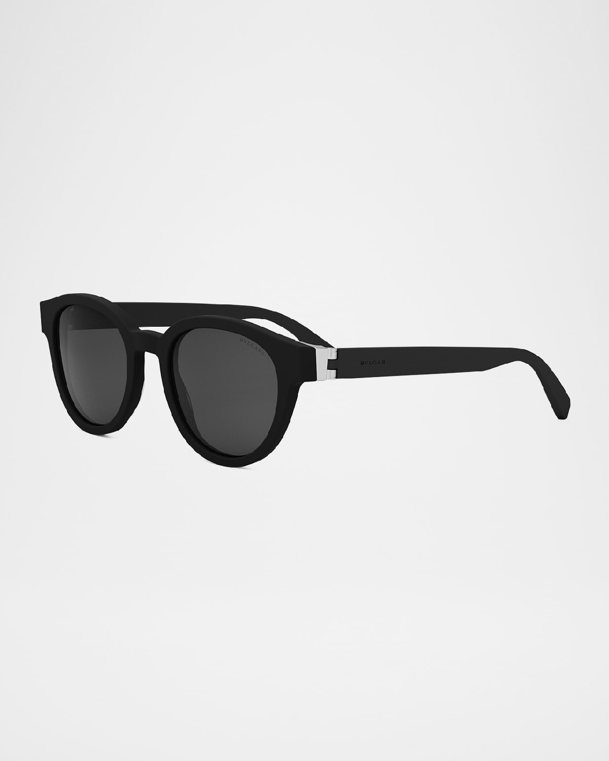 Shop Bvlgari Aluminum Sunglasses In Matte Blacksmoke