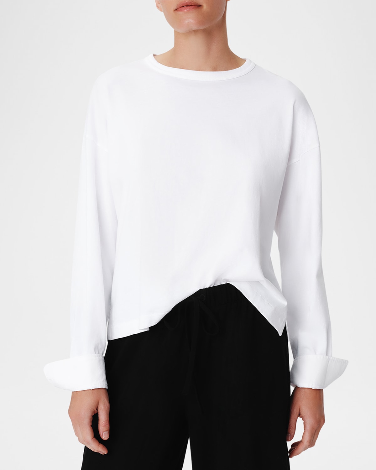 Atm Anthony Thomas Melillo Heavyweight Jersey Mixed Media Top In White
