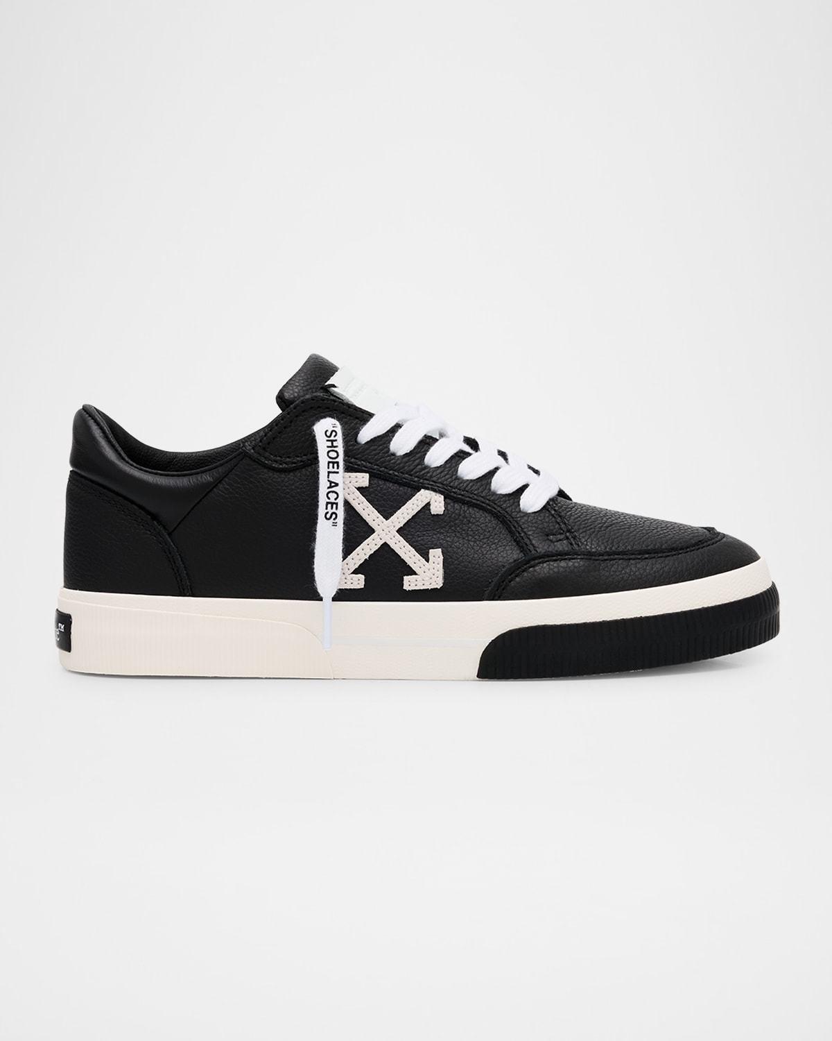 OFF-WHITE VULCANIZED LEATHER LOW-TOP SNEAKERS 