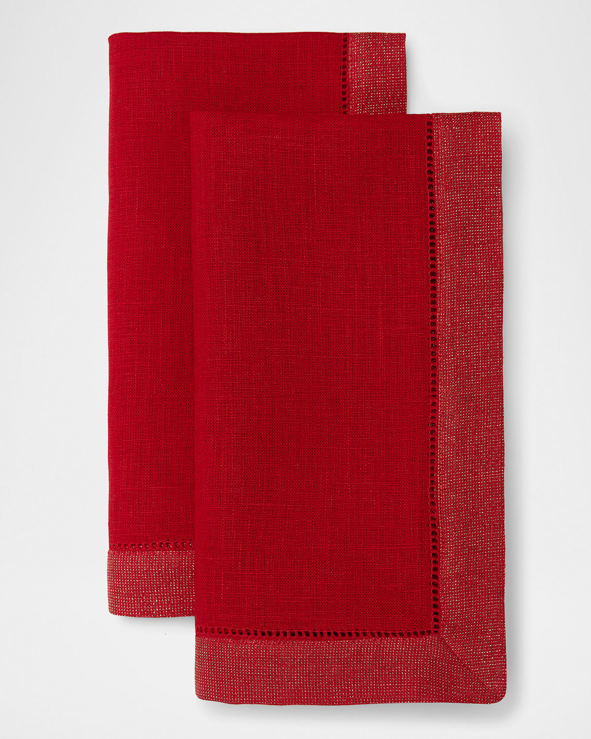 Sferra Filetto Dinner Napkins, Set Of 4 In Red/gold