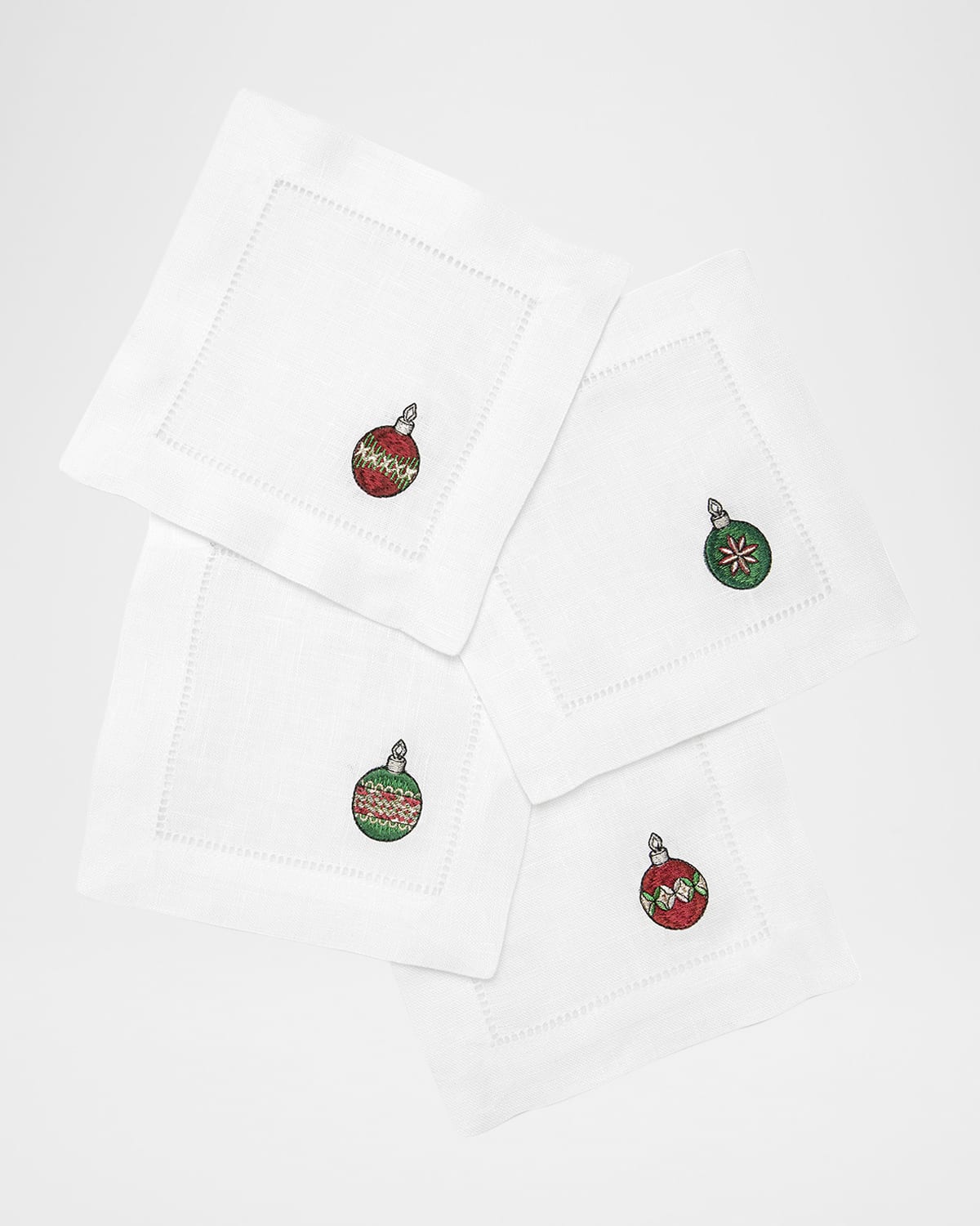 Sferra Bagattelle Cocktail Napkins, Set Of 4 In White/multi