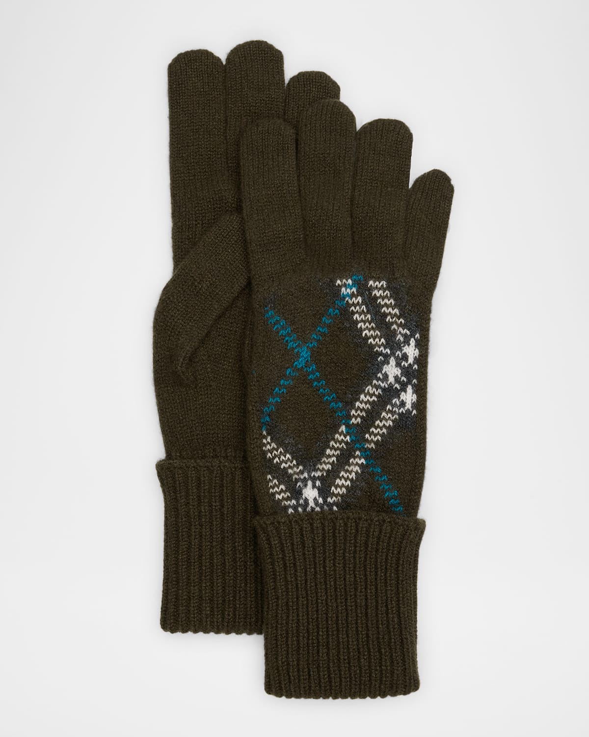 Burberry Checkered Cashmere-blend Gloves In Snug