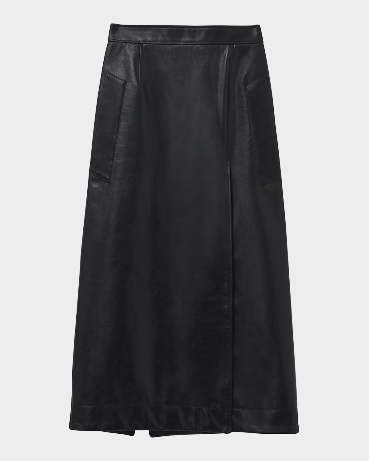 Alexander Mcqueen Leather Pencil Skirt In Black