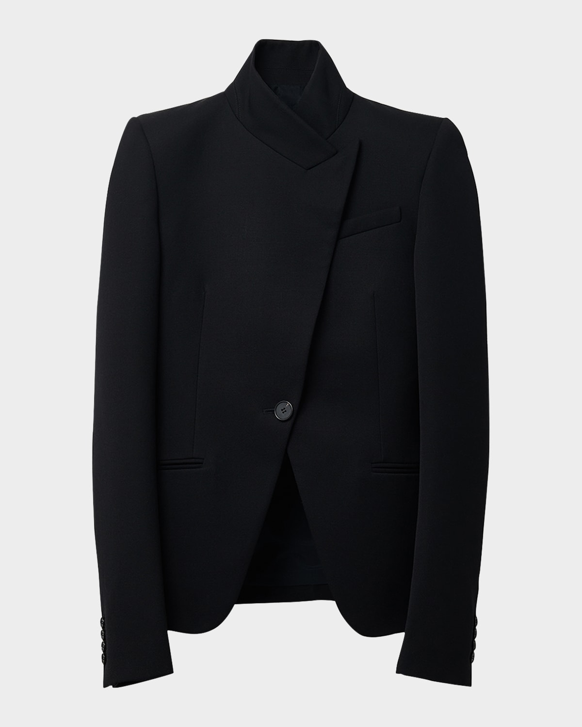 Structured Fitted Wool Blazer