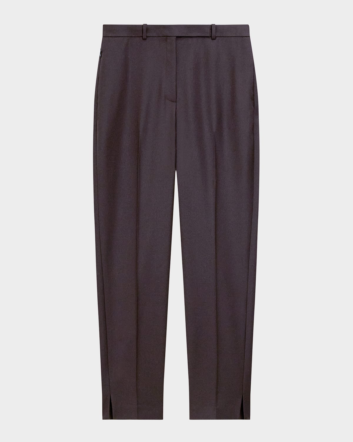 Theory High-waist Virgin Wool Tapered Ankle Pants In Black