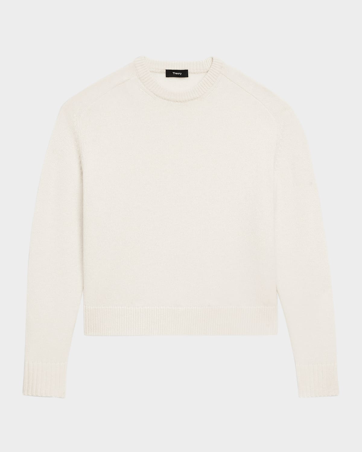 Theory Cashmere Cropped Sweater In Ivory