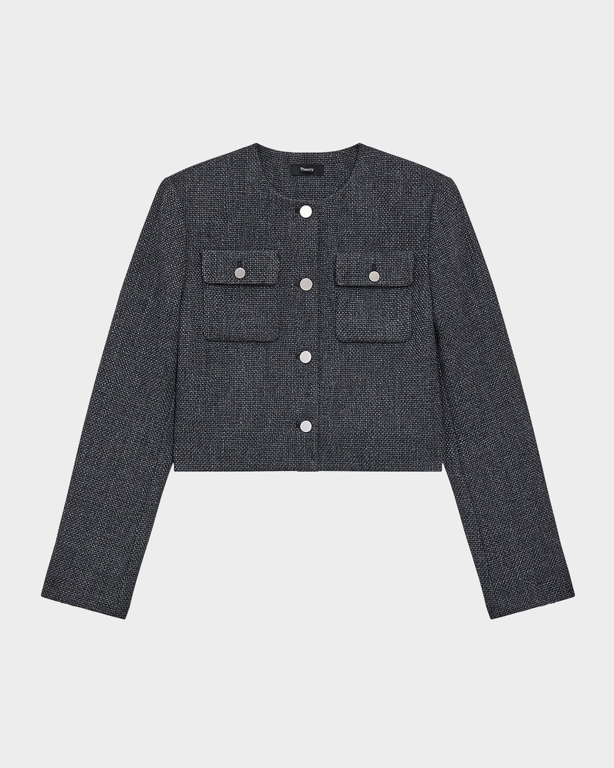 Plush Tweed Cropped Cardigan Jacket