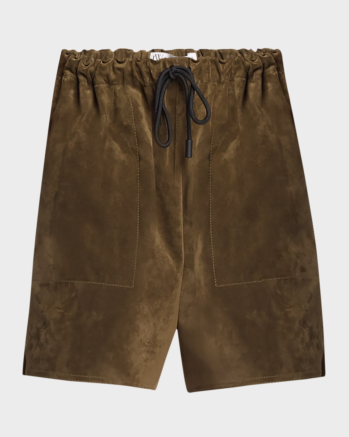 Jw Anderson Suede Drawstring Shorts In Khaki