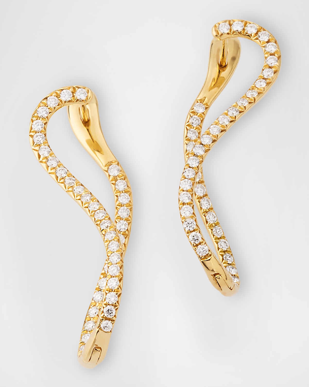 Sparkle 18K Yellow Gold Infinity Diamond Inside Out Hoop Earrings