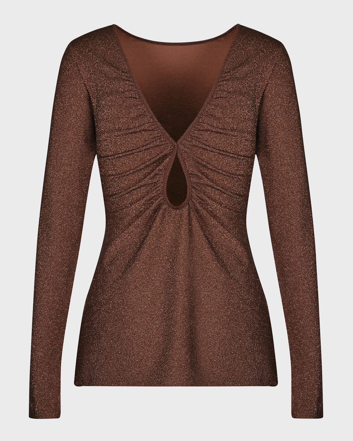 JOHANNA ORTIZ PARTY FILIGREE METALLIC LONG-SLEEVE REVERSIBLE TOP