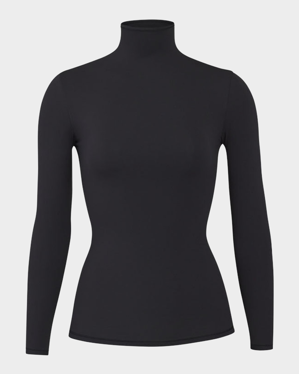 Skims Womens Onyx Fits Everybody Fitted Stretch-woven T-shirt In Onyx