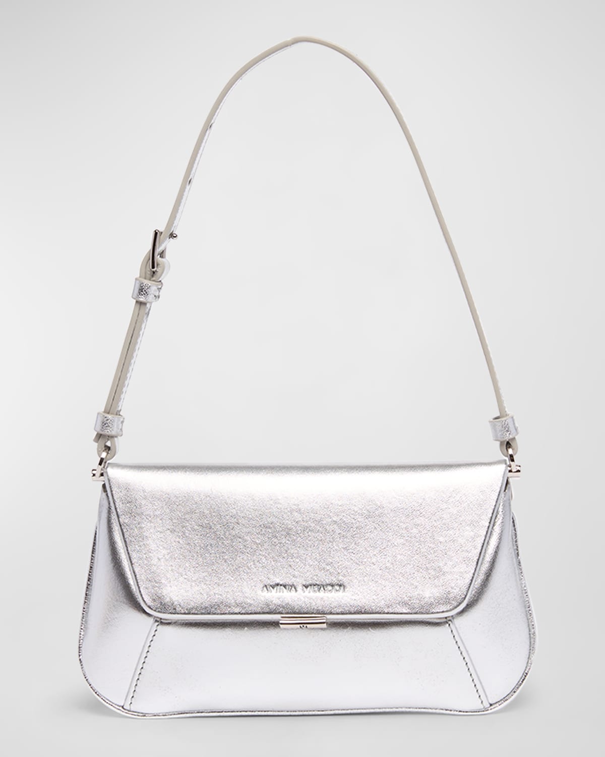 Ami Mini Frame Metallic Leather Shoulder Bag