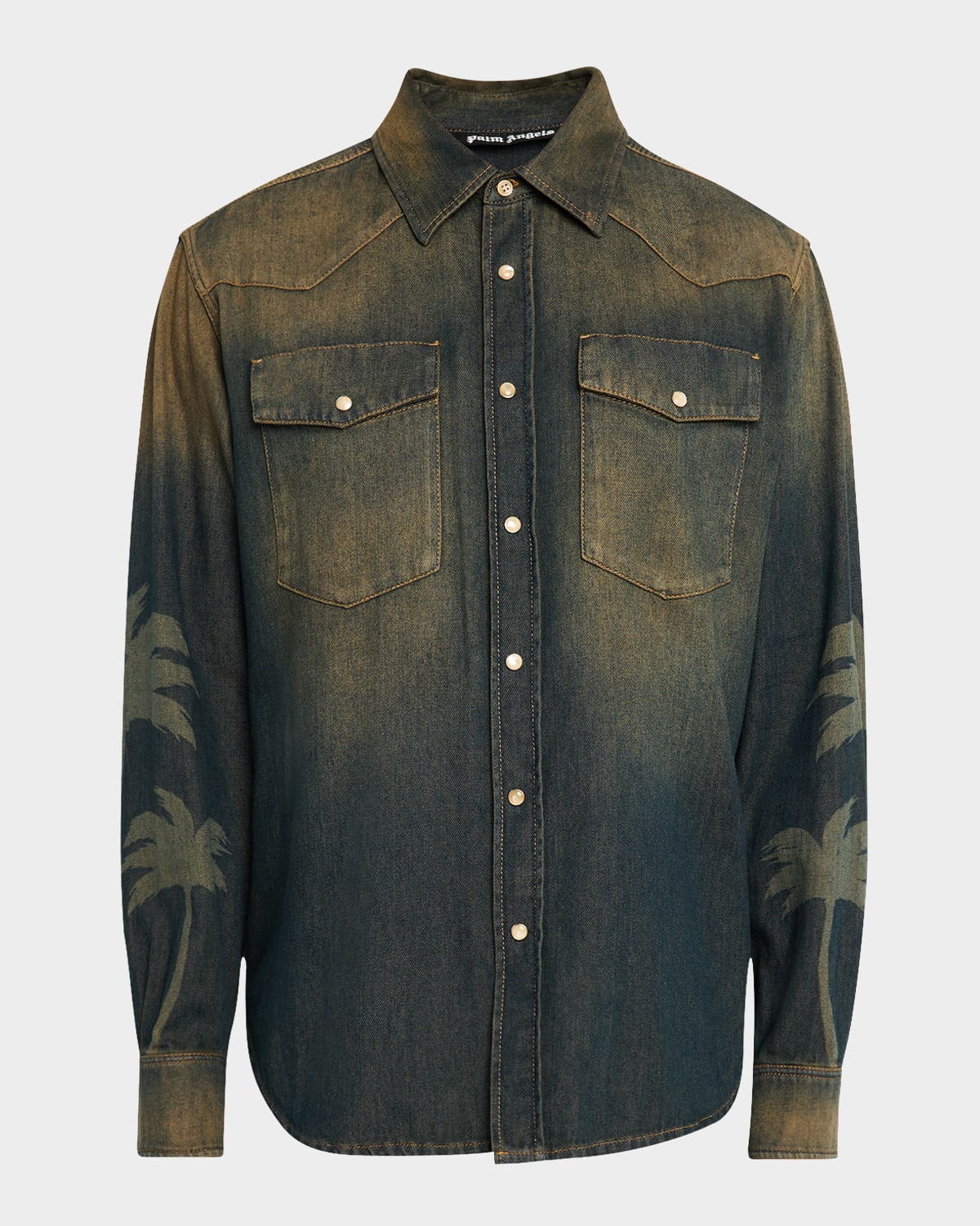 Men's Laser Palms Denim Shirt