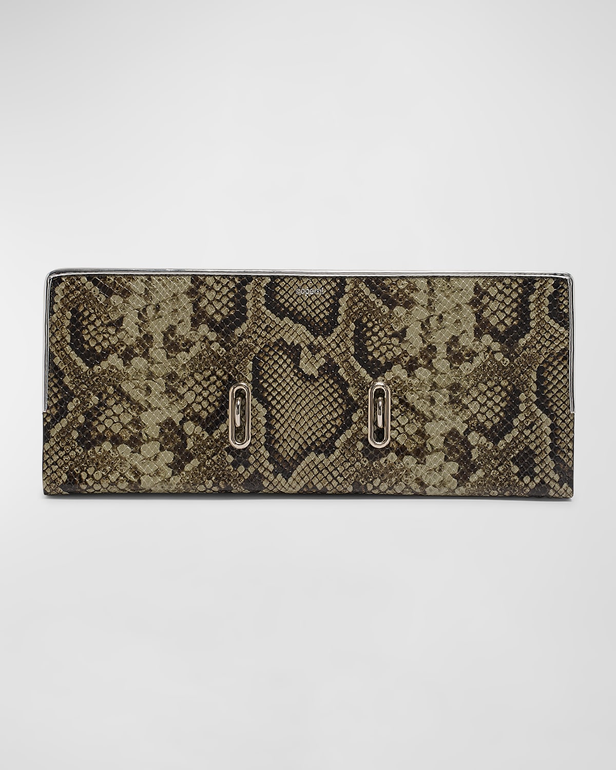 COPERNI BINDER PYTHON-PRINT LEATHER CLUTCH BAG 