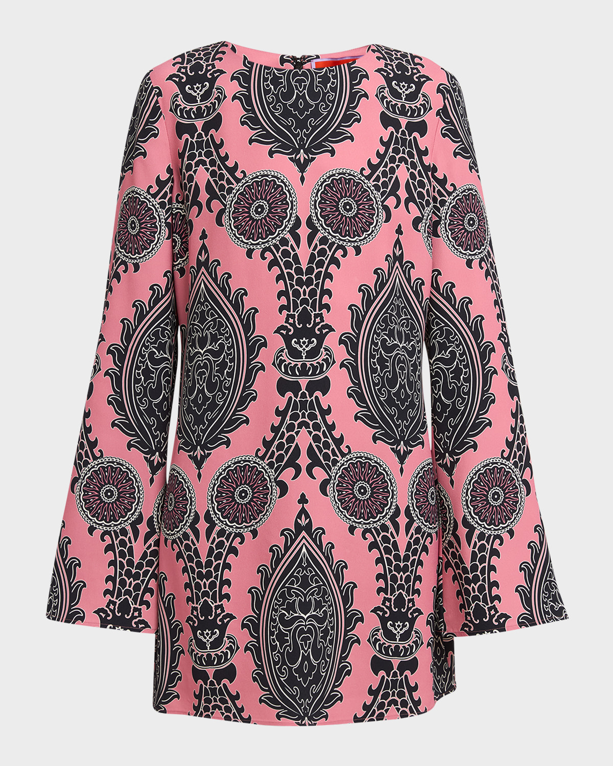 Shop La Doublej Supremes Long-sleeve Mini Swing Dress In Open Pink
